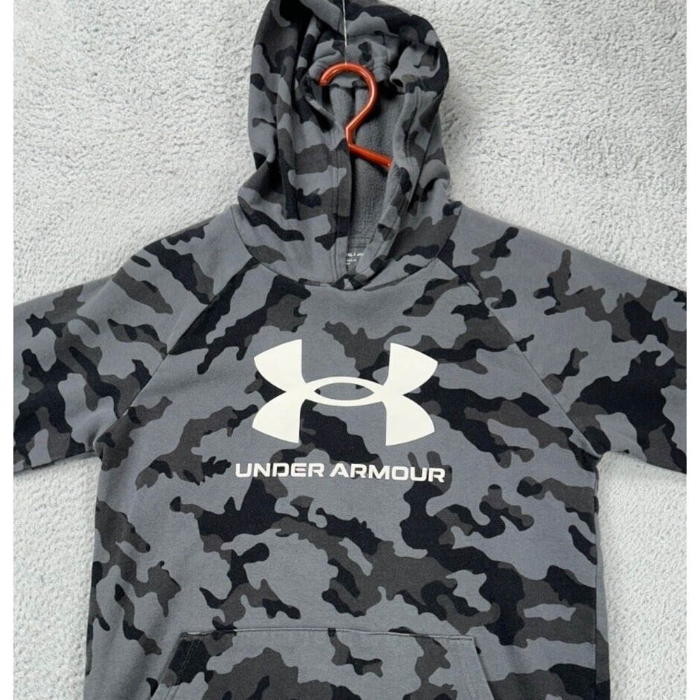 Under Armour Sweater Boys YXL Cold Gear Black Graphic Print Camo Hoodie Youth